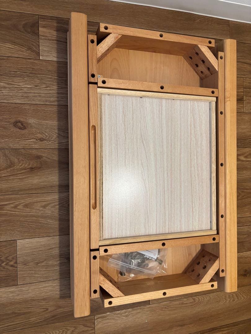 アルダー材　机　 オイル塗装　引き出し付き