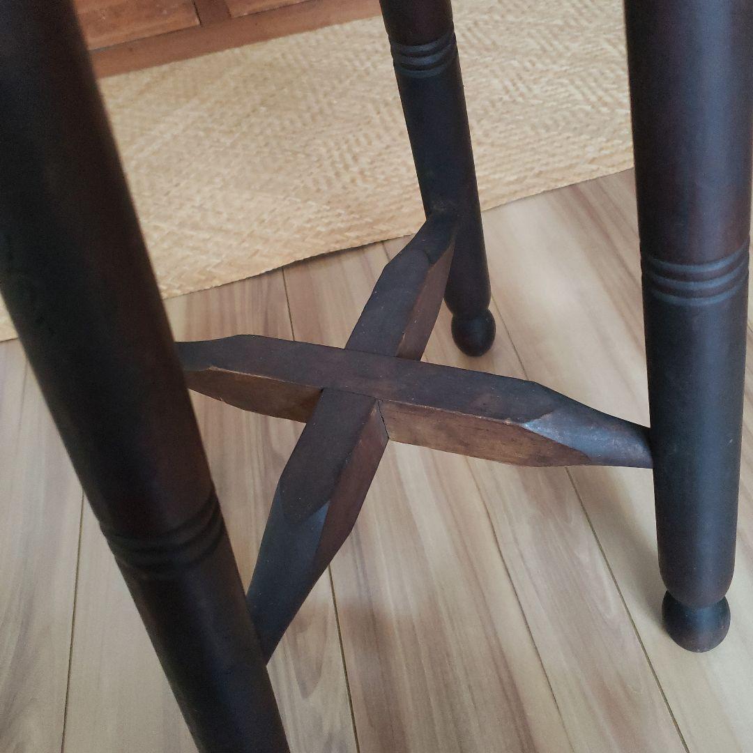 スツール 古い木製の椅子 古家具 レトロ アンティーク 木製 丸椅子 古椅子