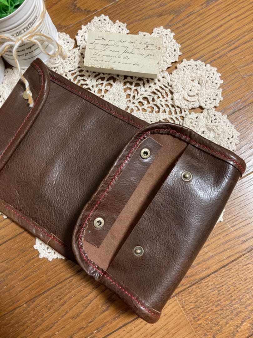ご確認用　牛革 ダークチョコ ペンケース　オイルレザー
