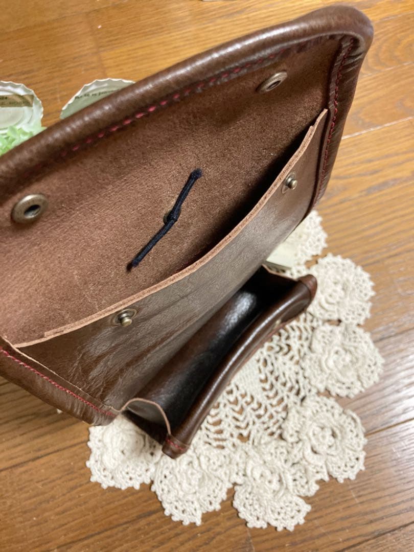 ご確認用　牛革 ダークチョコ ペンケース　オイルレザー