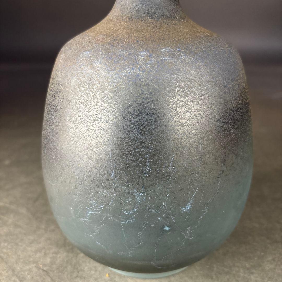 備前焼 県無形文化財 松井與之 藍彩 花生 共箱 - メルカリ