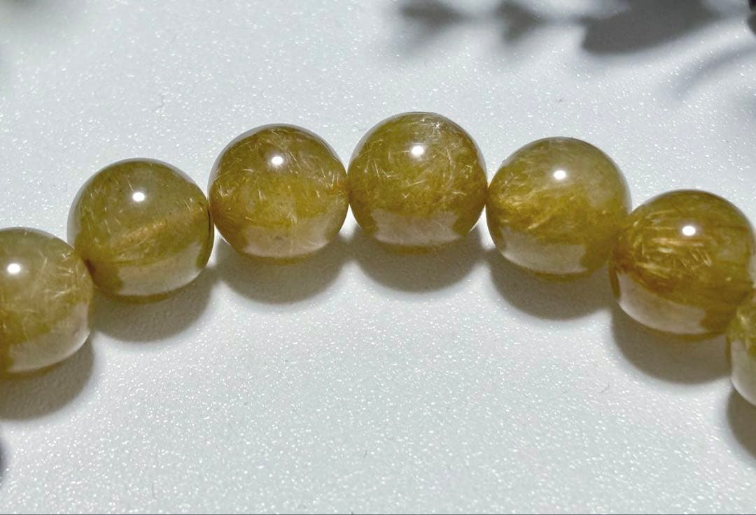 特注制作　夢幻品質　奇跡のオーカーヴィーナスルチルザギマウンテンクォーツのブレス