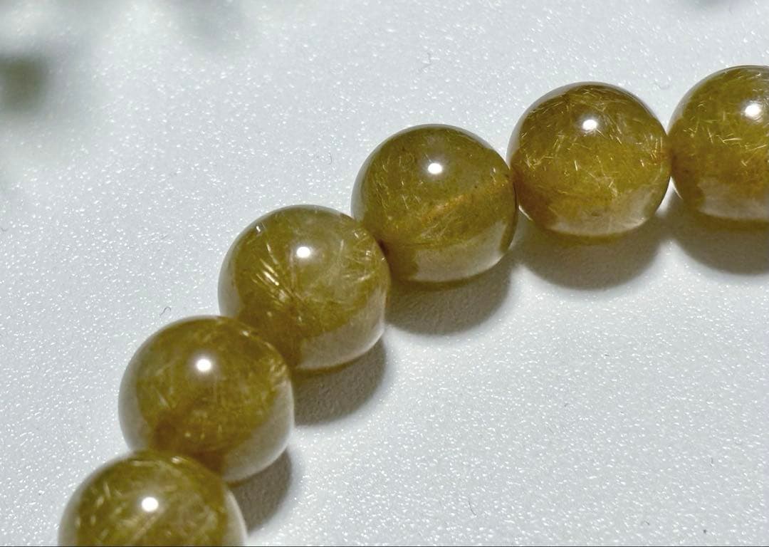 特注制作　夢幻品質　奇跡のオーカーヴィーナスルチルザギマウンテンクォーツのブレス