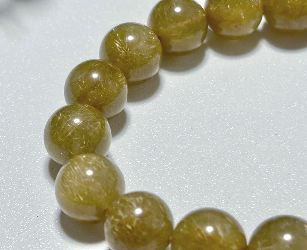 特注制作　夢幻品質　奇跡のオーカーヴィーナスルチルザギマウンテンクォーツのブレス