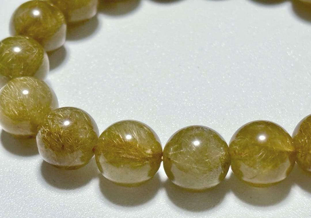 特注制作　夢幻品質　奇跡のオーカーヴィーナスルチルザギマウンテンクォーツのブレス