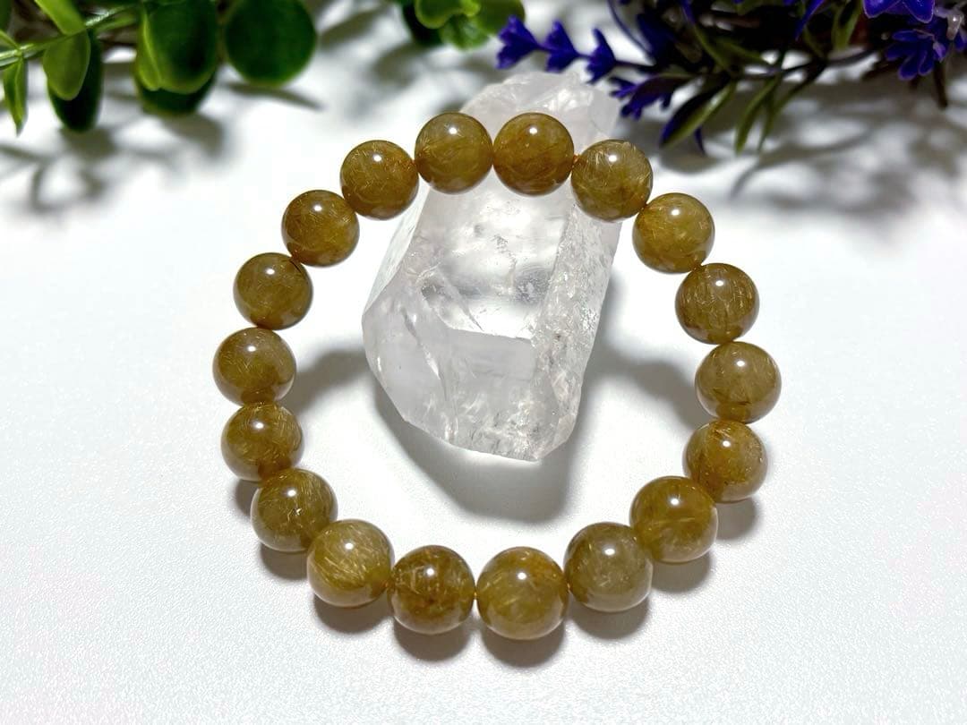 特注制作　夢幻品質　奇跡のオーカーヴィーナスルチルザギマウンテンクォーツのブレス