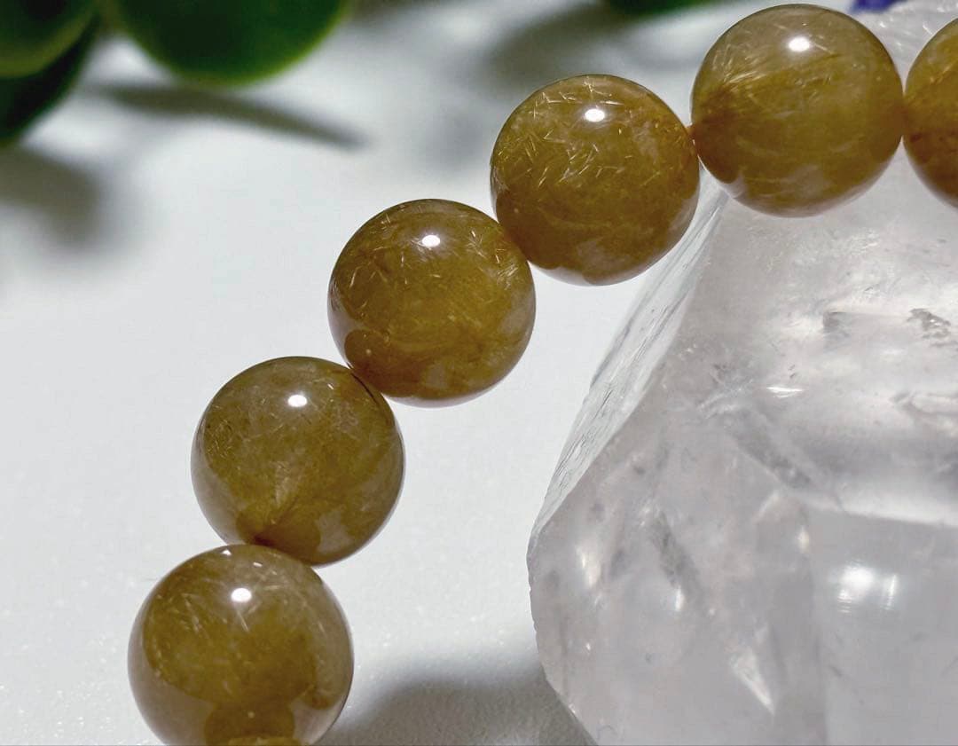 特注制作　夢幻品質　奇跡のオーカーヴィーナスルチルザギマウンテンクォーツのブレス