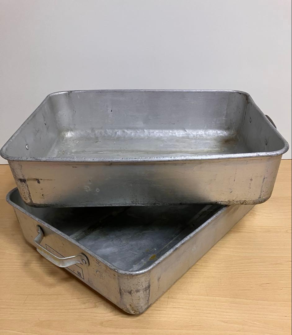 昭和レトロ　学校給食アルミ　給食缶　アルおかず缶　3個湯切り1個 アンティーク