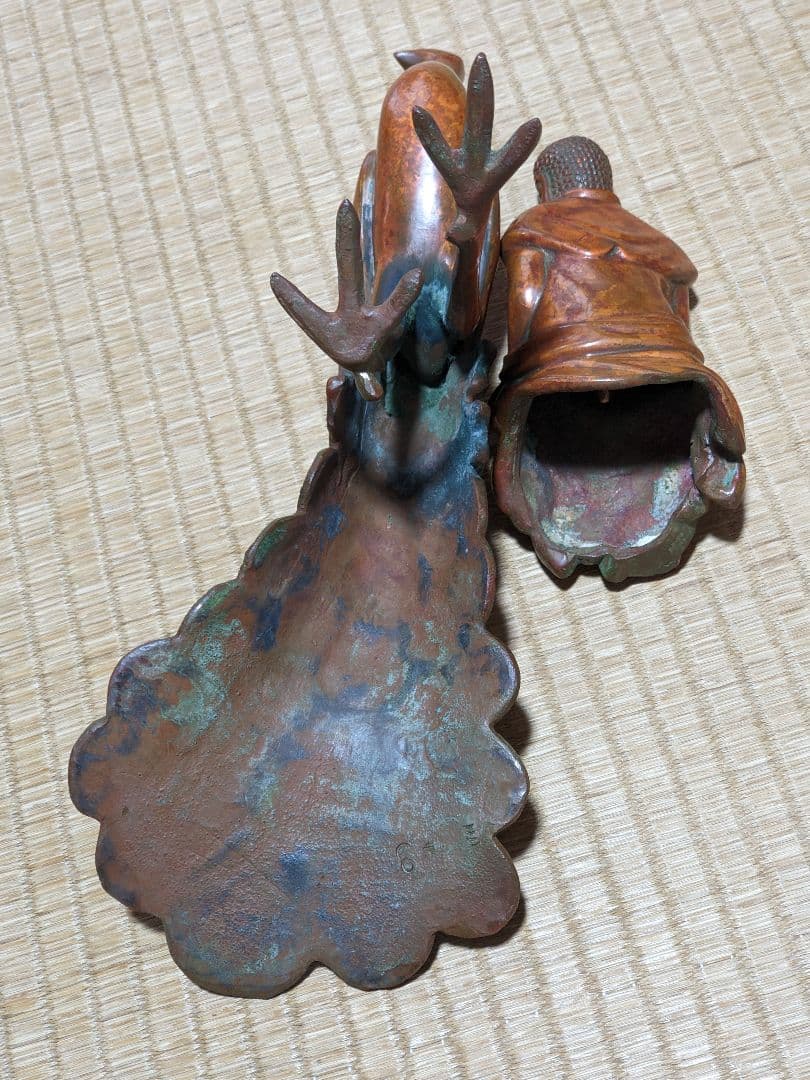 ♢孔雀明王 銅器 仏像 置物飾り災厄 煩悩 高岡銅器古作 縁起物 骨董品