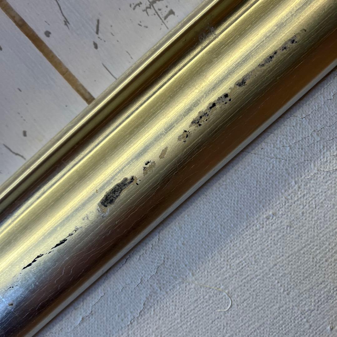 ヴィンテージ 大判 風景画 絵画 油絵 油彩画 舟 帆船 額縁 額装 インテリア