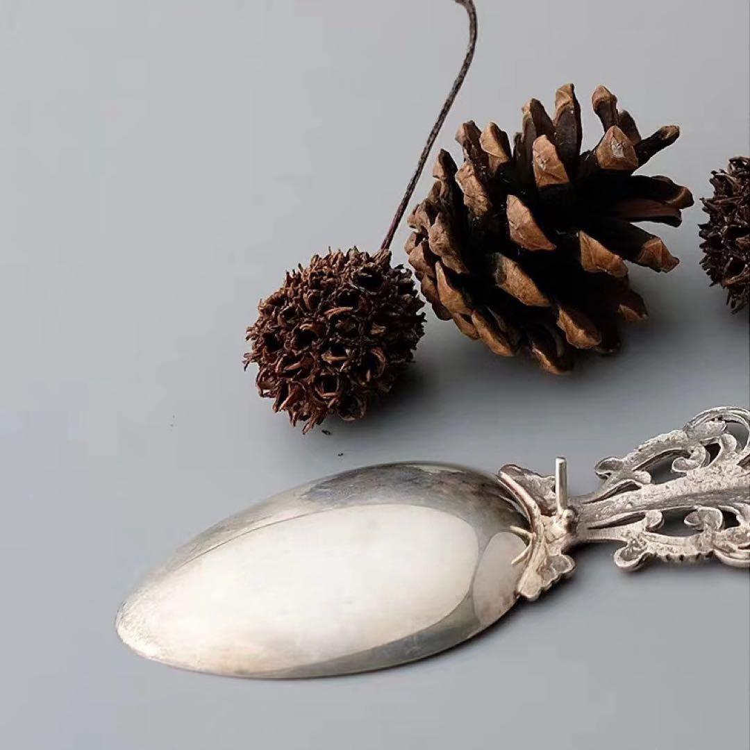 イタリア製 アンティーク純銀ティースプーン、1900年前後