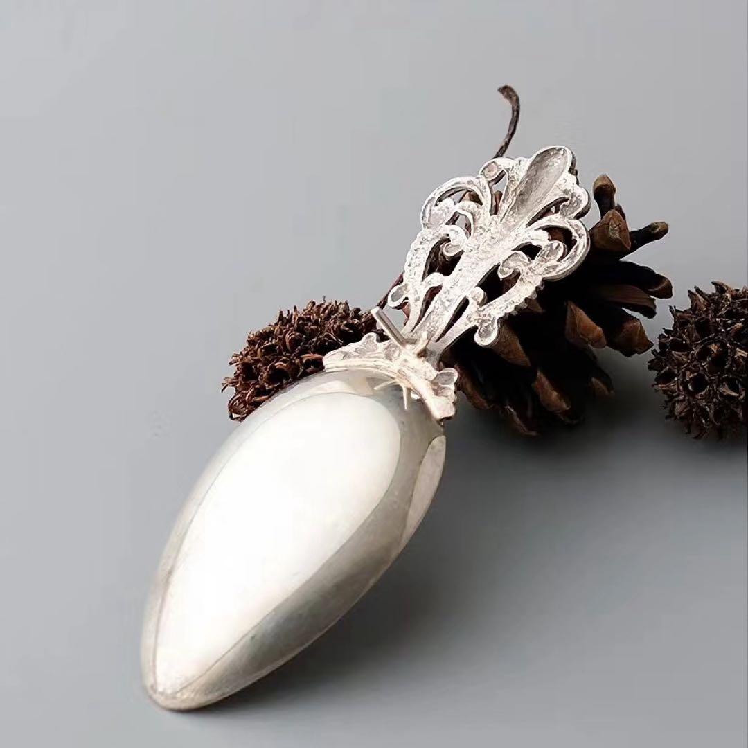 イタリア製 アンティーク純銀ティースプーン、1900年前後