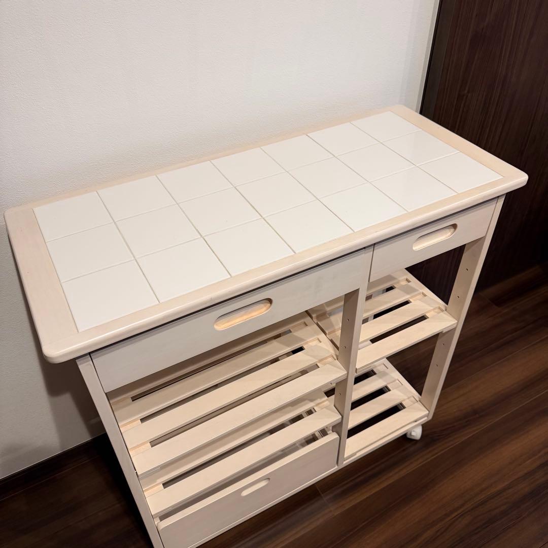 B-COMPANY キッチンワゴン キャスター付き ホワイト