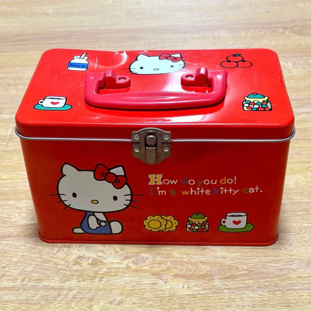 ハローキティ キティちゃん レトロ お菓子缶 缶 バッグ 小物入れ