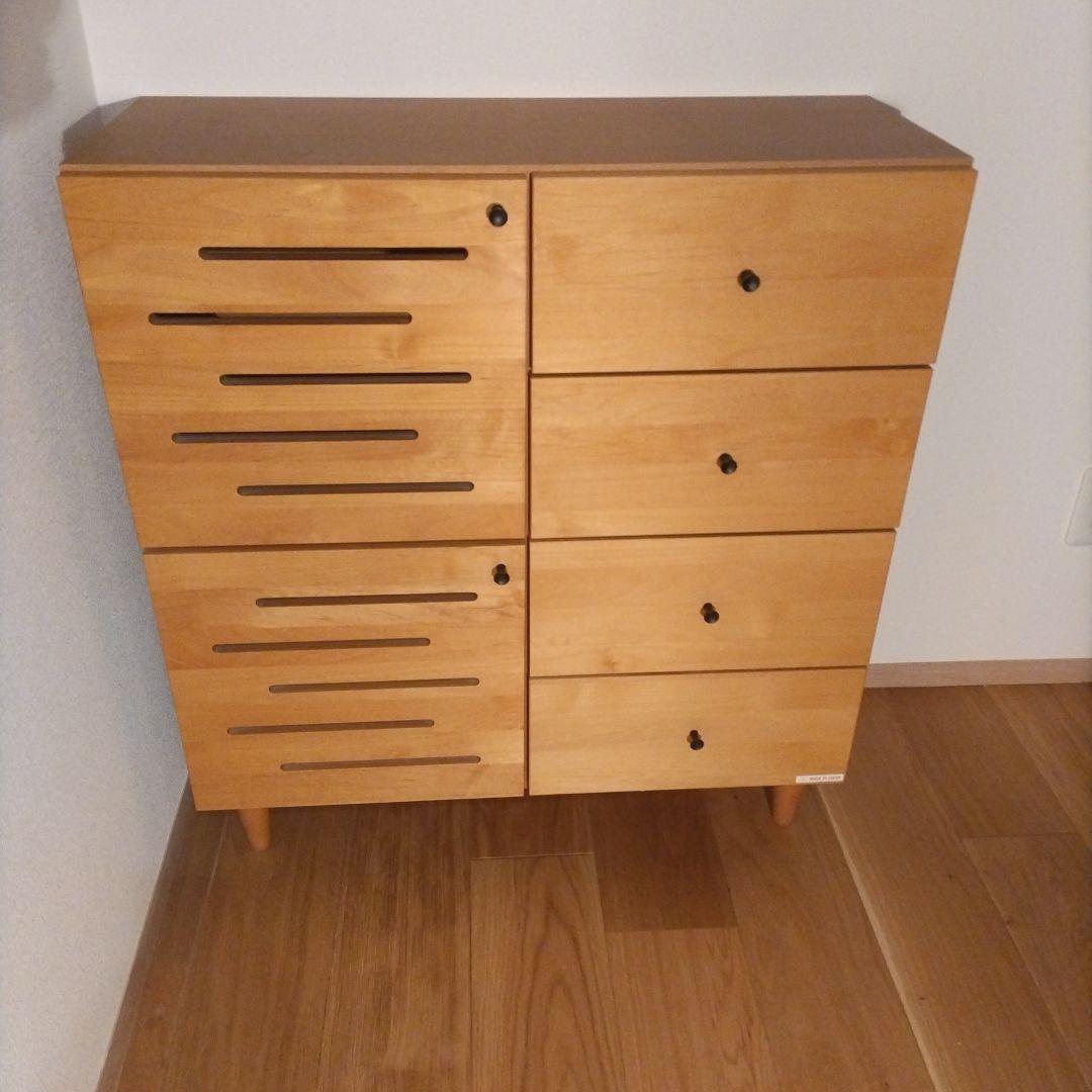 【大川家具】【日本製】天然木　リビングボード　キャビネット