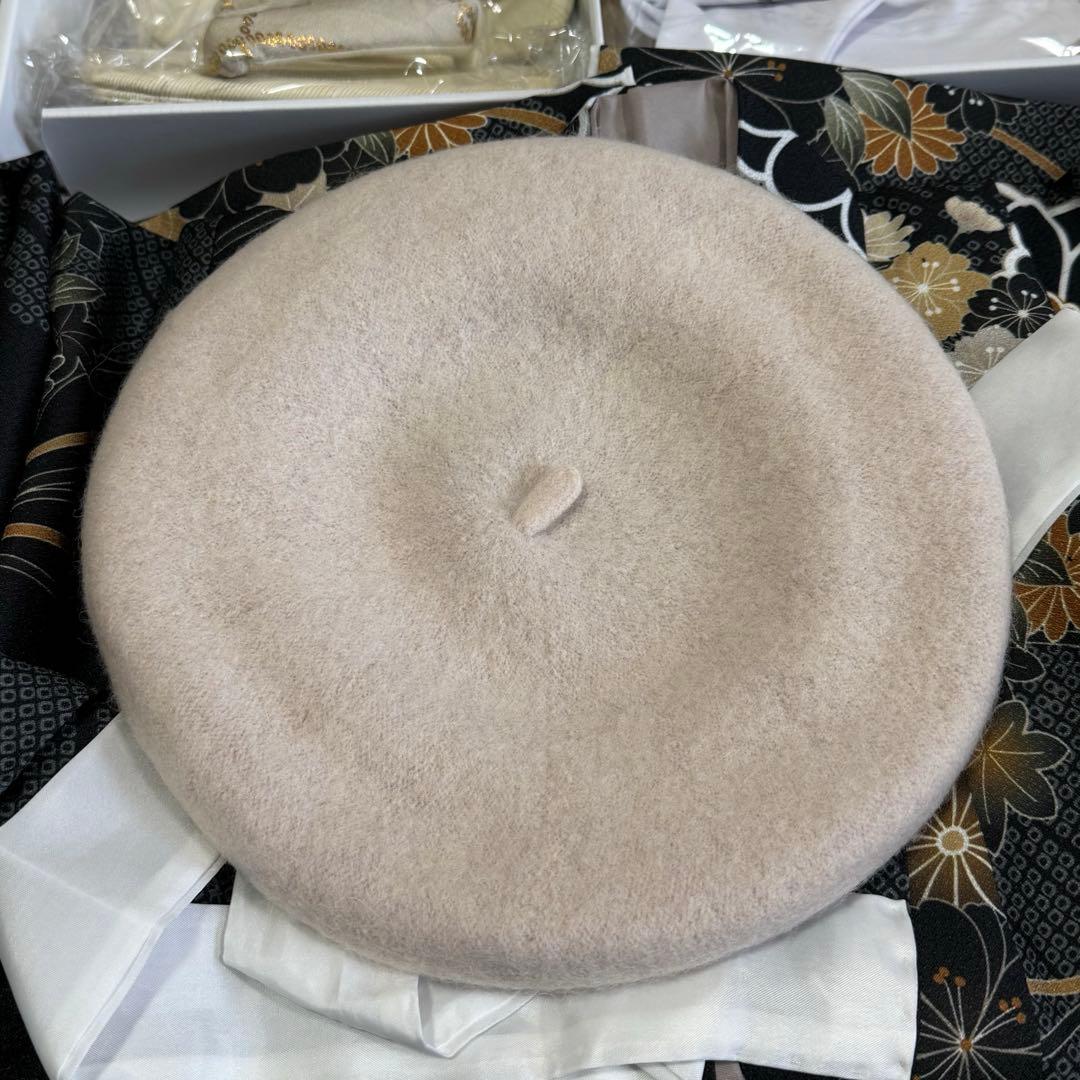 utataneひよこ商店　七五三３歳用被布コートセット 男の子 ベージュ金彩墨黒