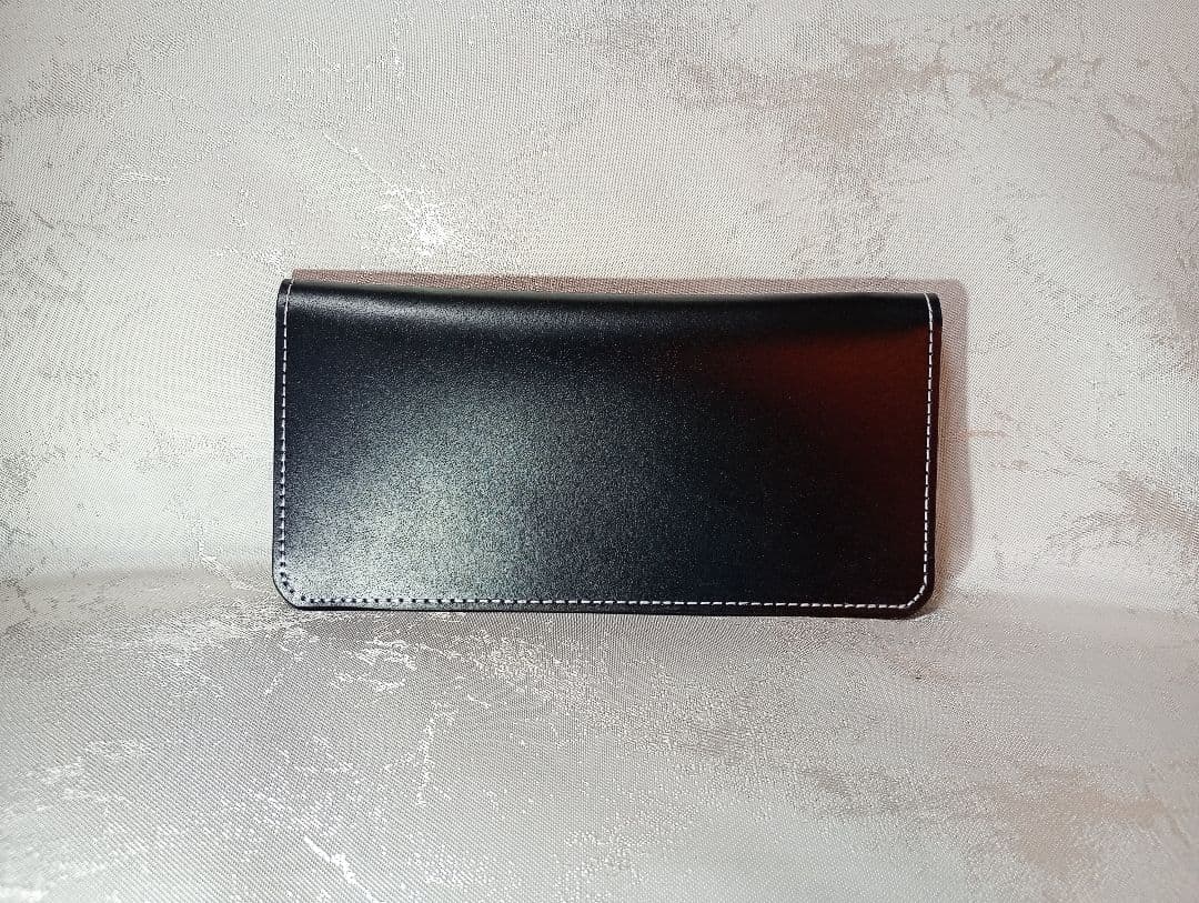 トラッカーウォレット 黒色 国産牛革 兵庫レザー 植物タンニン鞣し 三