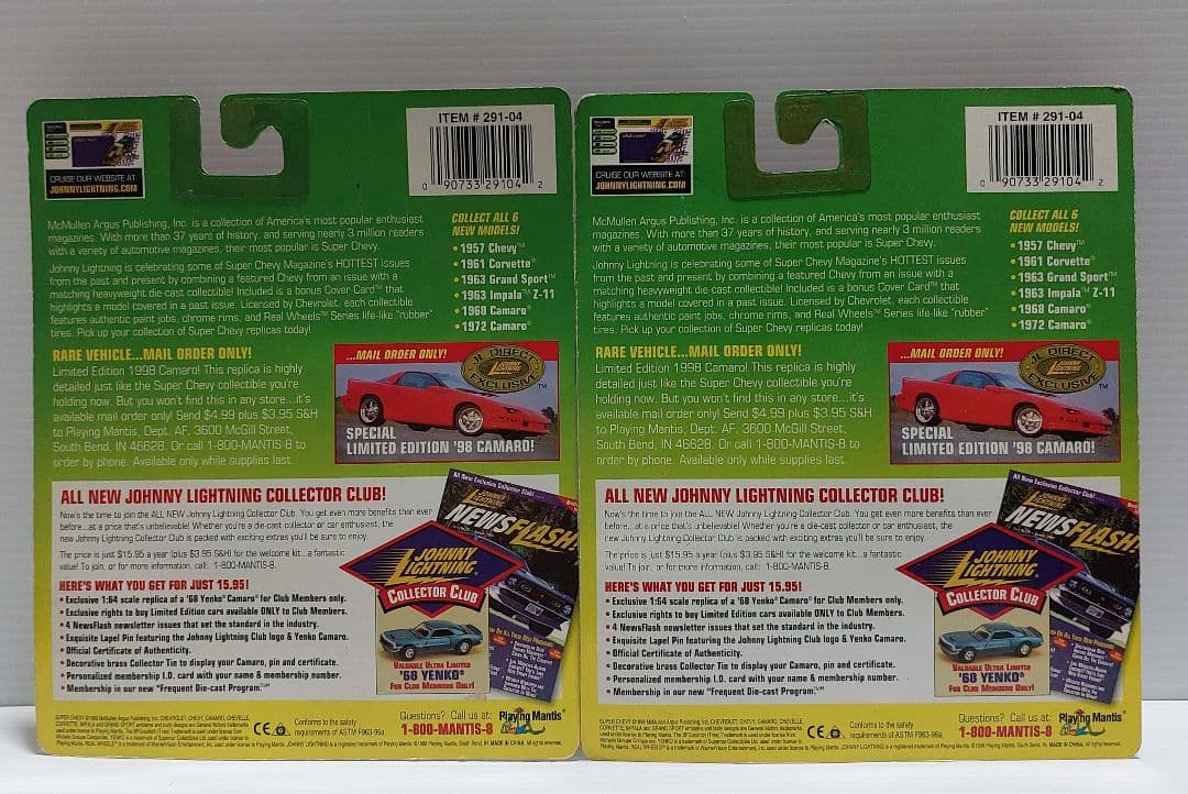 1999/6台まとめ売り】ジョニーライトニング スーパーシェビー ミニカー