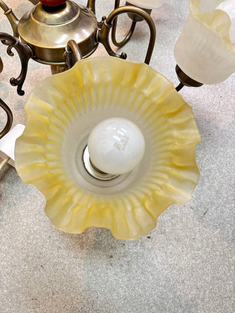 アンティーク 5灯式 シャンデリア 天井照明 昭和レトロ(D-411)