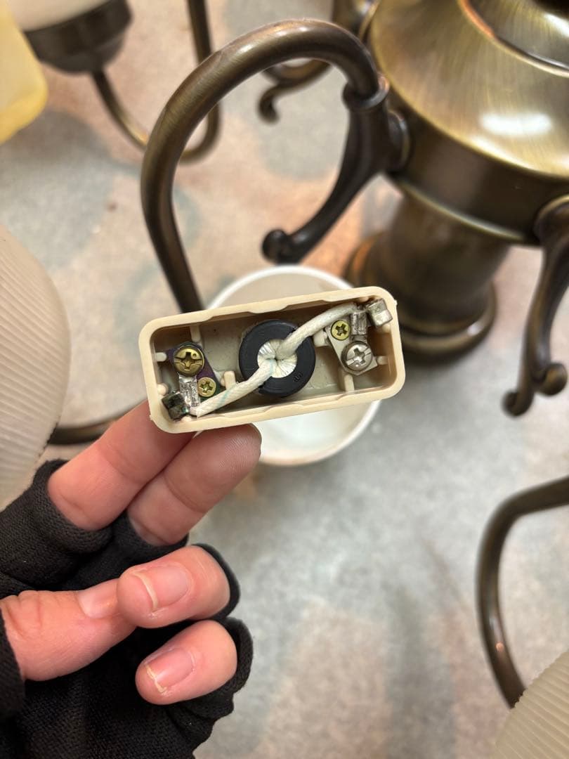 アンティーク 5灯式 シャンデリア 天井照明 昭和レトロ(D-411)