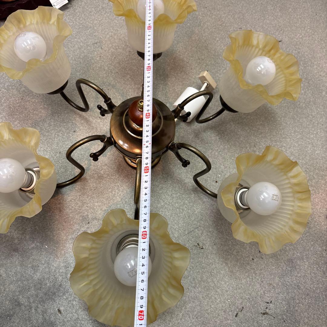 アンティーク 5灯式 シャンデリア 天井照明 昭和レトロ(D-411)