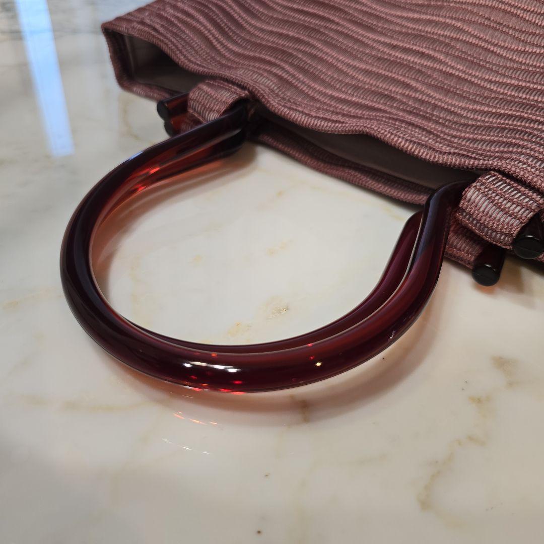 セール品〉綴織り夏帯リメイク 待ち手樹脂バッグ㊻