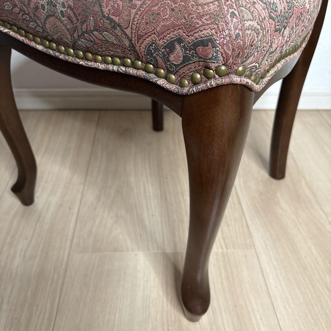 maruni 椅子　猫脚　ドレッサー用　花柄　ラタン　籐　アンティーク