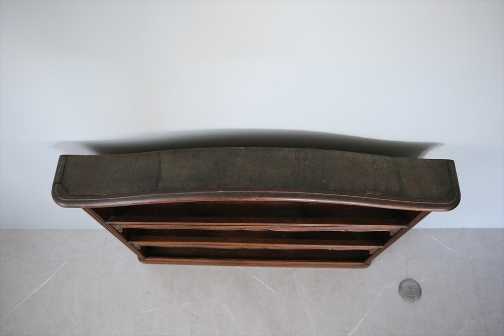 フランスアンティーク木製ブックシェルフ/本棚/飾り棚/食器棚/花台(90-142