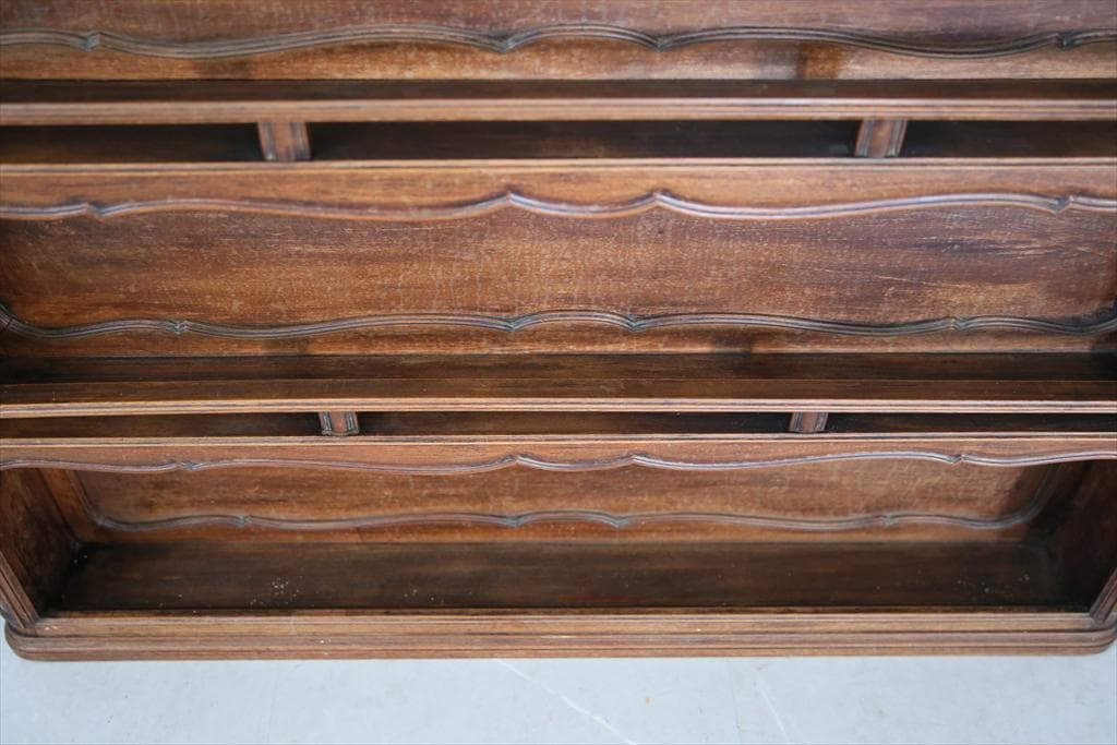 フランスアンティーク木製ブックシェルフ/本棚/飾り棚/食器棚/花台(90-142