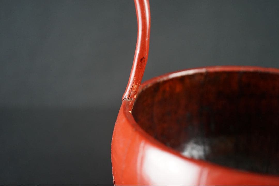 李朝 蓋物 朱漆塗 手桶 骨董 朝鮮古美術 時代物 - メルカリ