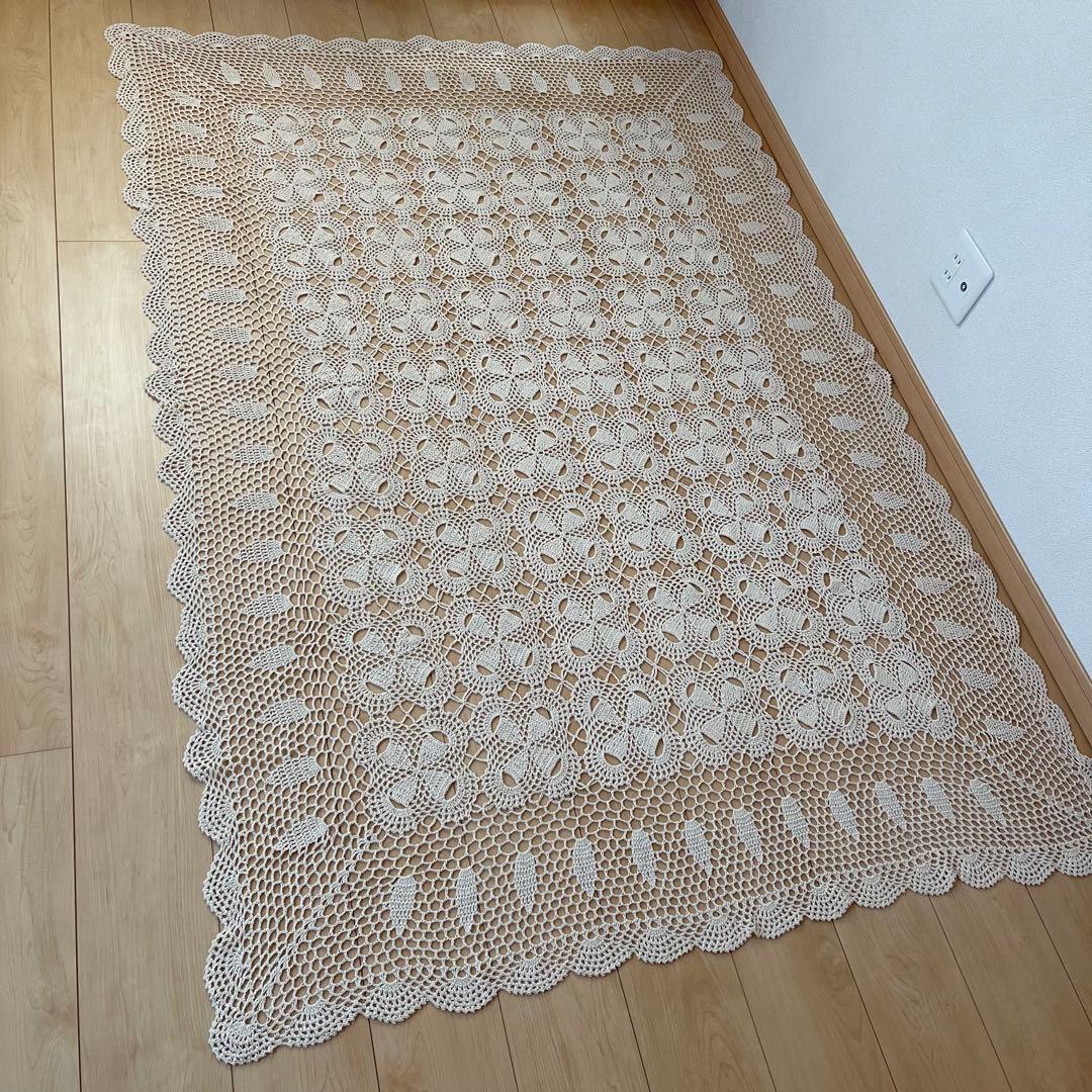レース編み ベッドカバー大判 カバー マルチカバー