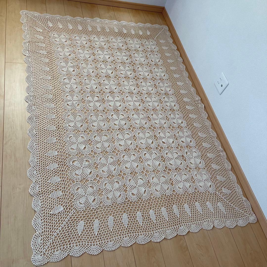 レース編み ベッドカバー大判 カバー マルチカバー