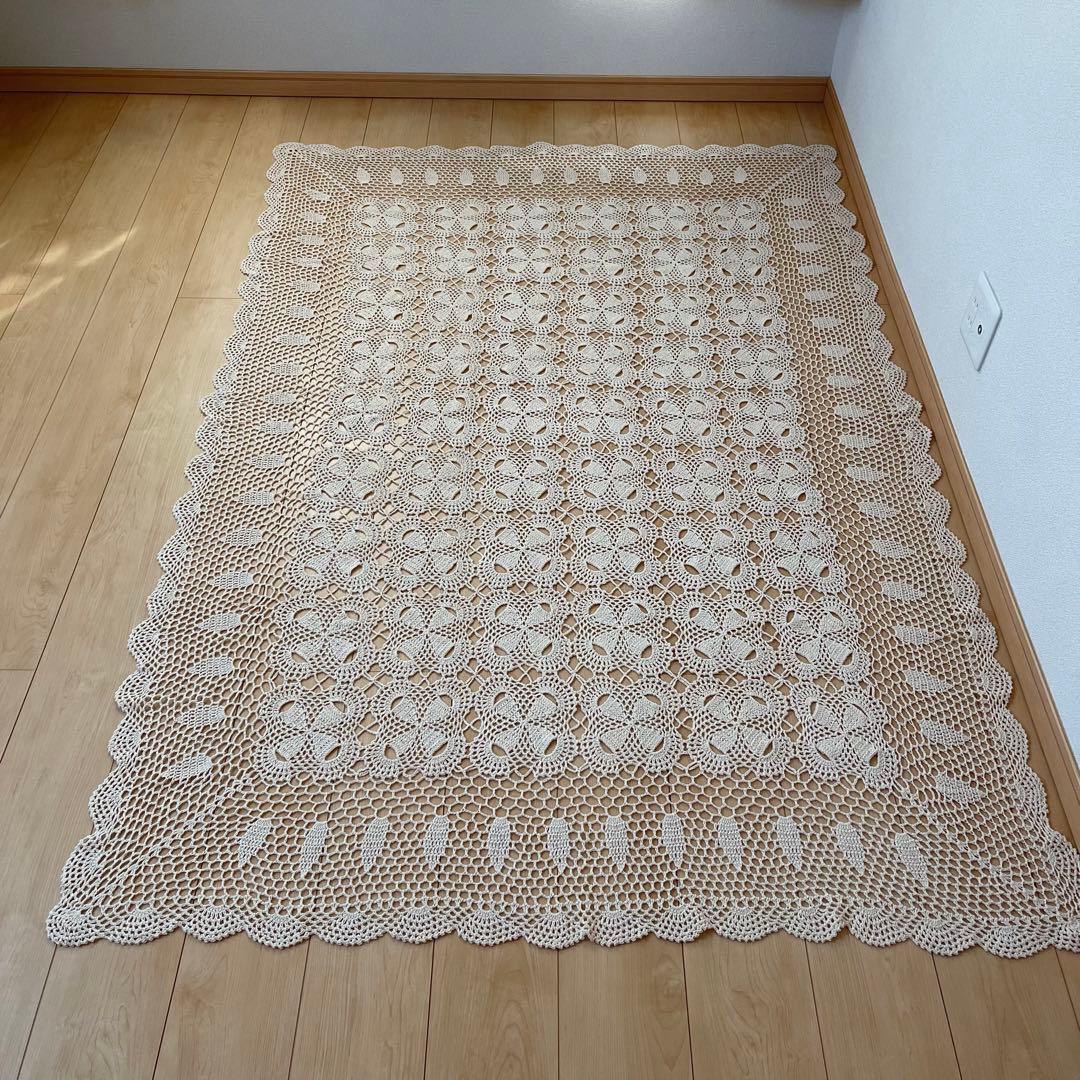 レース編み ベッドカバー大判 カバー マルチカバー