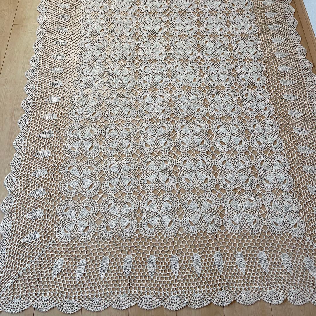 レース編み ベッドカバー大判 カバー マルチカバー