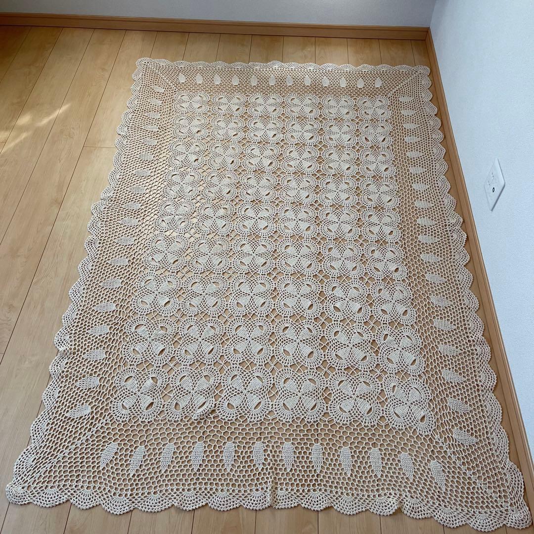 レース編み ベッドカバー大判 カバー マルチカバー