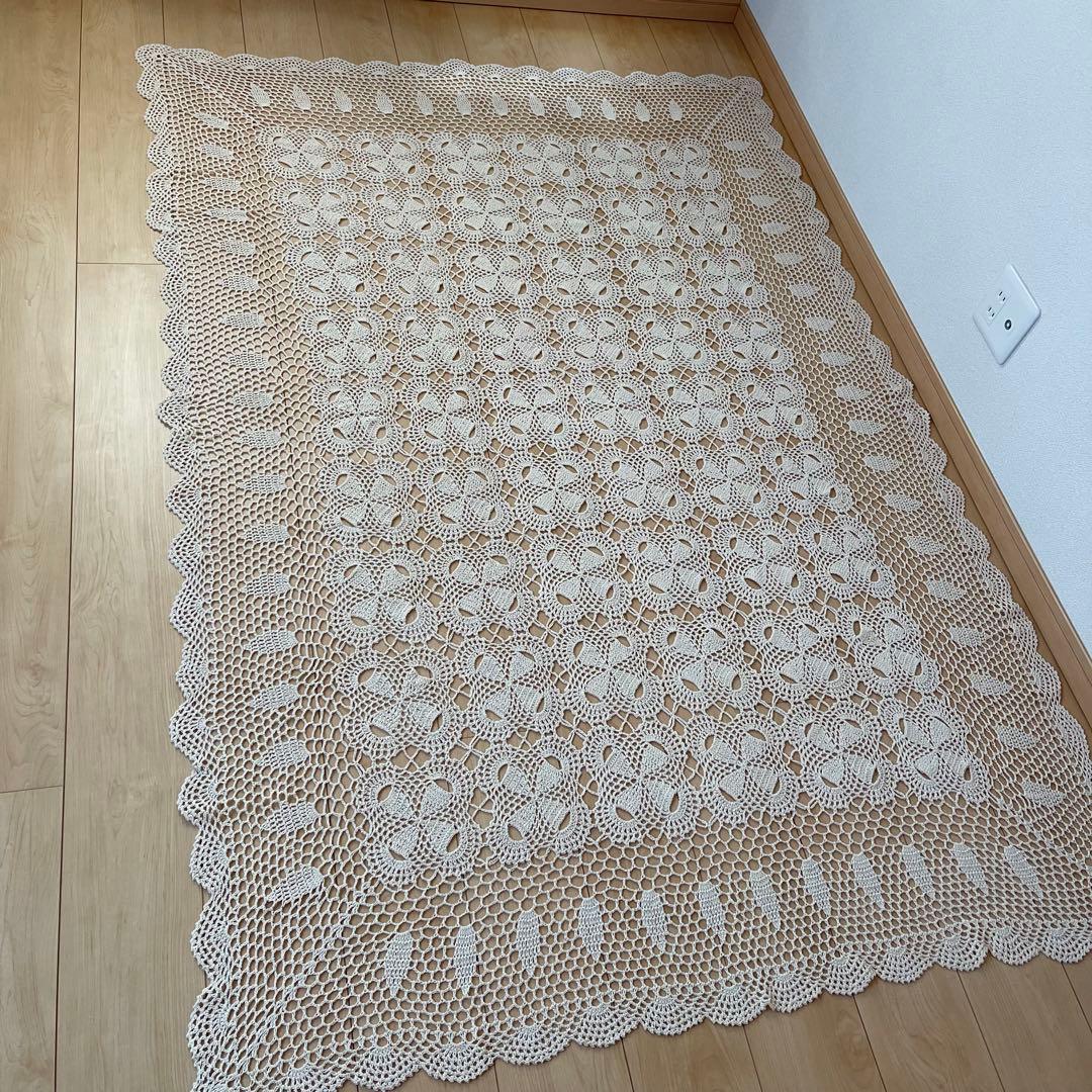 レース編み ベッドカバー大判 カバー マルチカバー