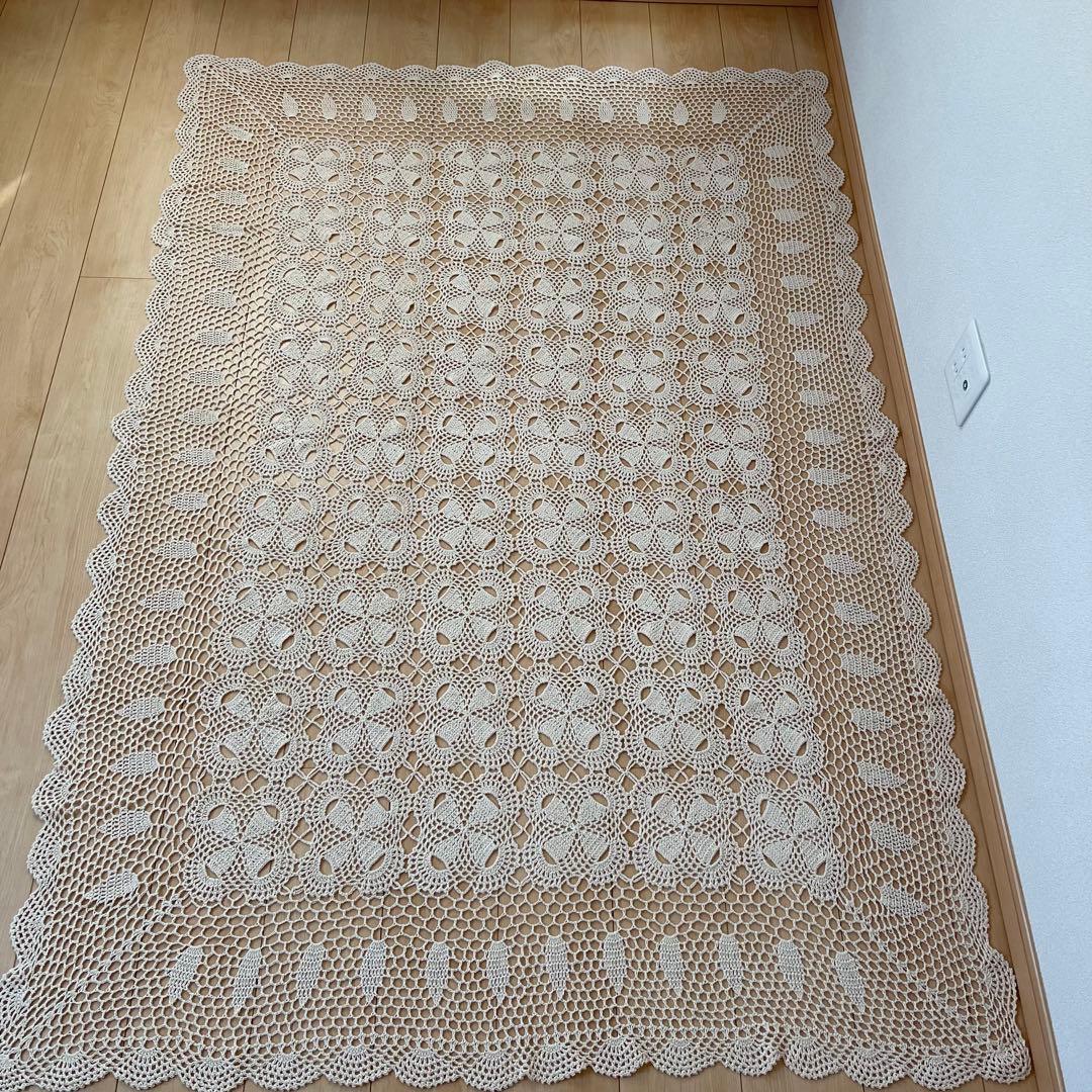 レース編み ベッドカバー大判 カバー マルチカバー