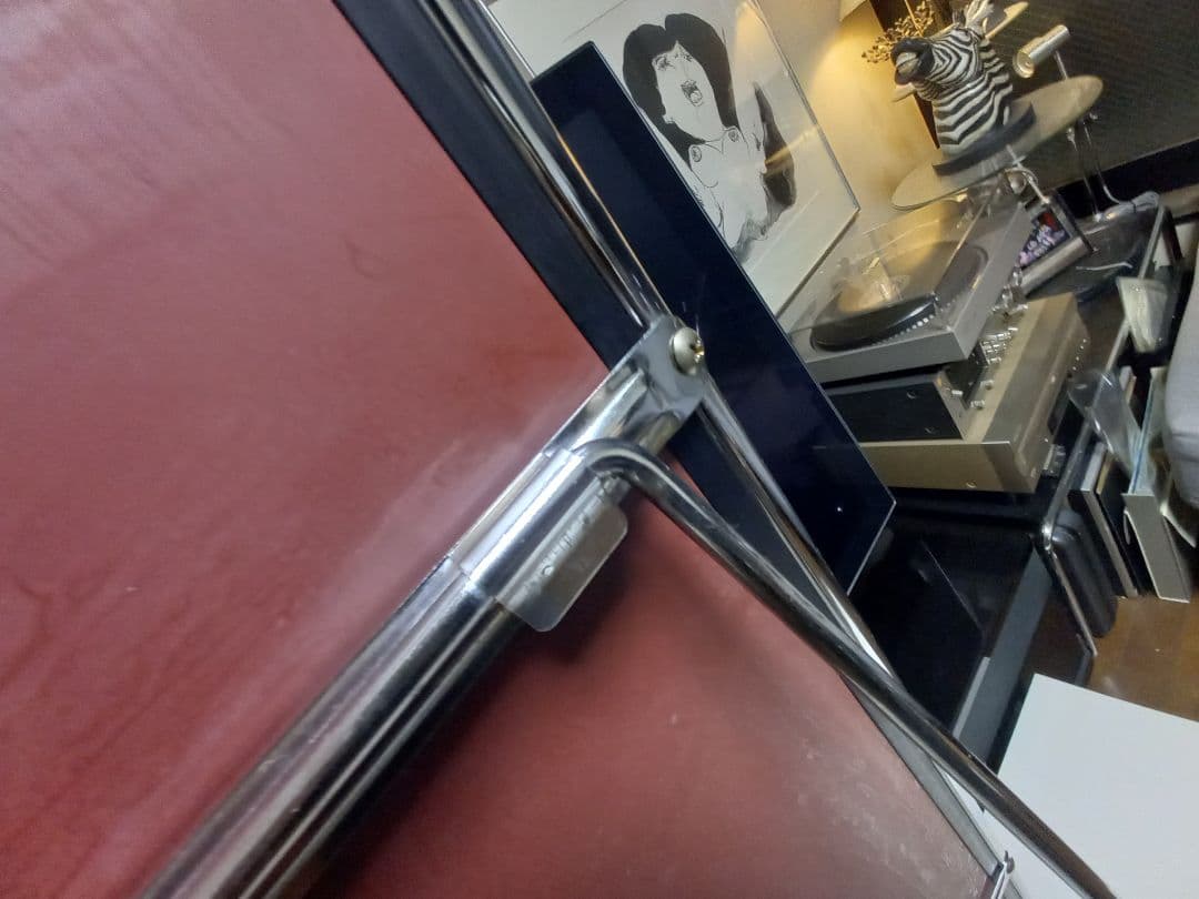 1980's　スペースエイジ　インダストリアル　アーチ　メタル　フレーム　ミラー