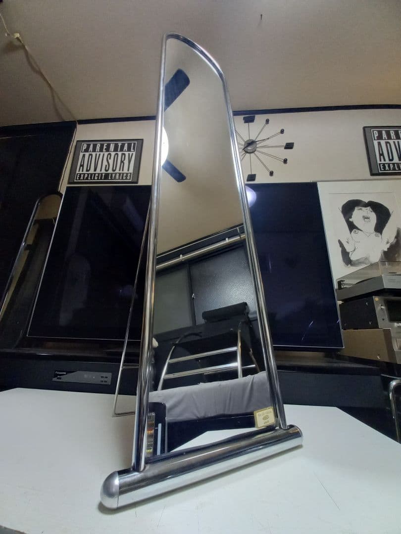 1980's　スペースエイジ　インダストリアル　アーチ　メタル　フレーム　ミラー