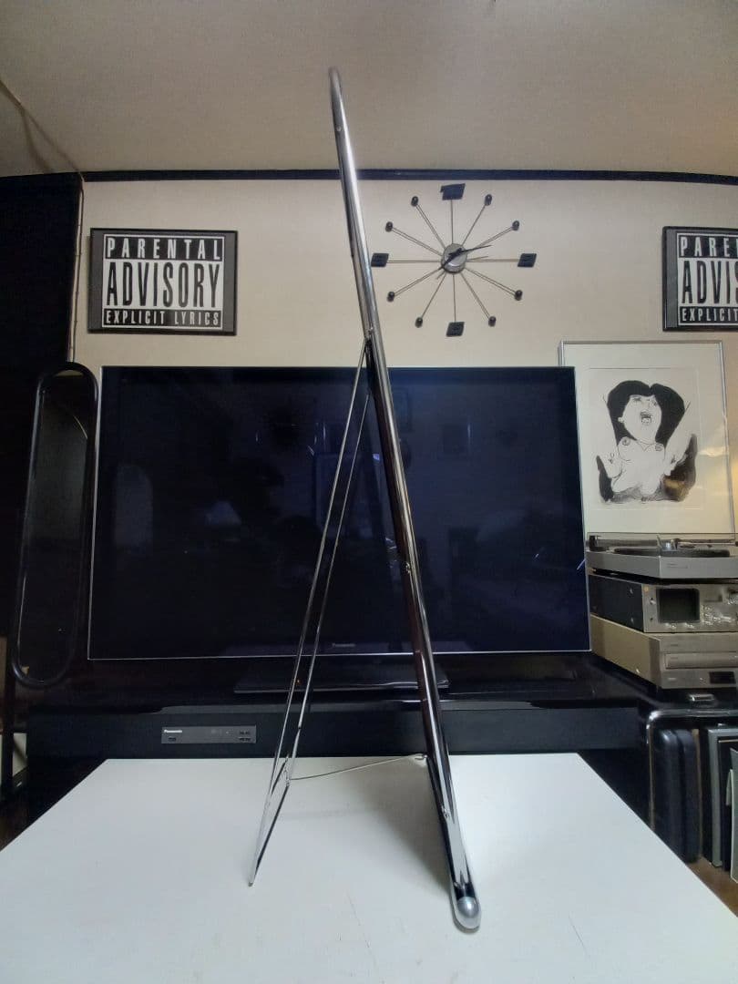 1980's　スペースエイジ　インダストリアル　アーチ　メタル　フレーム　ミラー