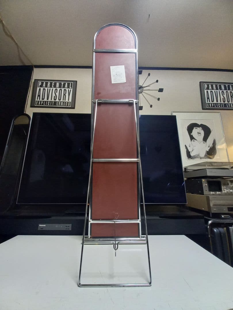 1980's　スペースエイジ　インダストリアル　アーチ　メタル　フレーム　ミラー