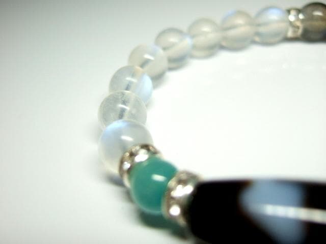 白蛇天珠/ムーンストーン/エメラルド