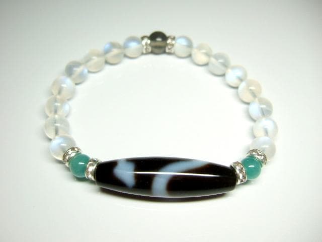 白蛇天珠/ムーンストーン/エメラルド