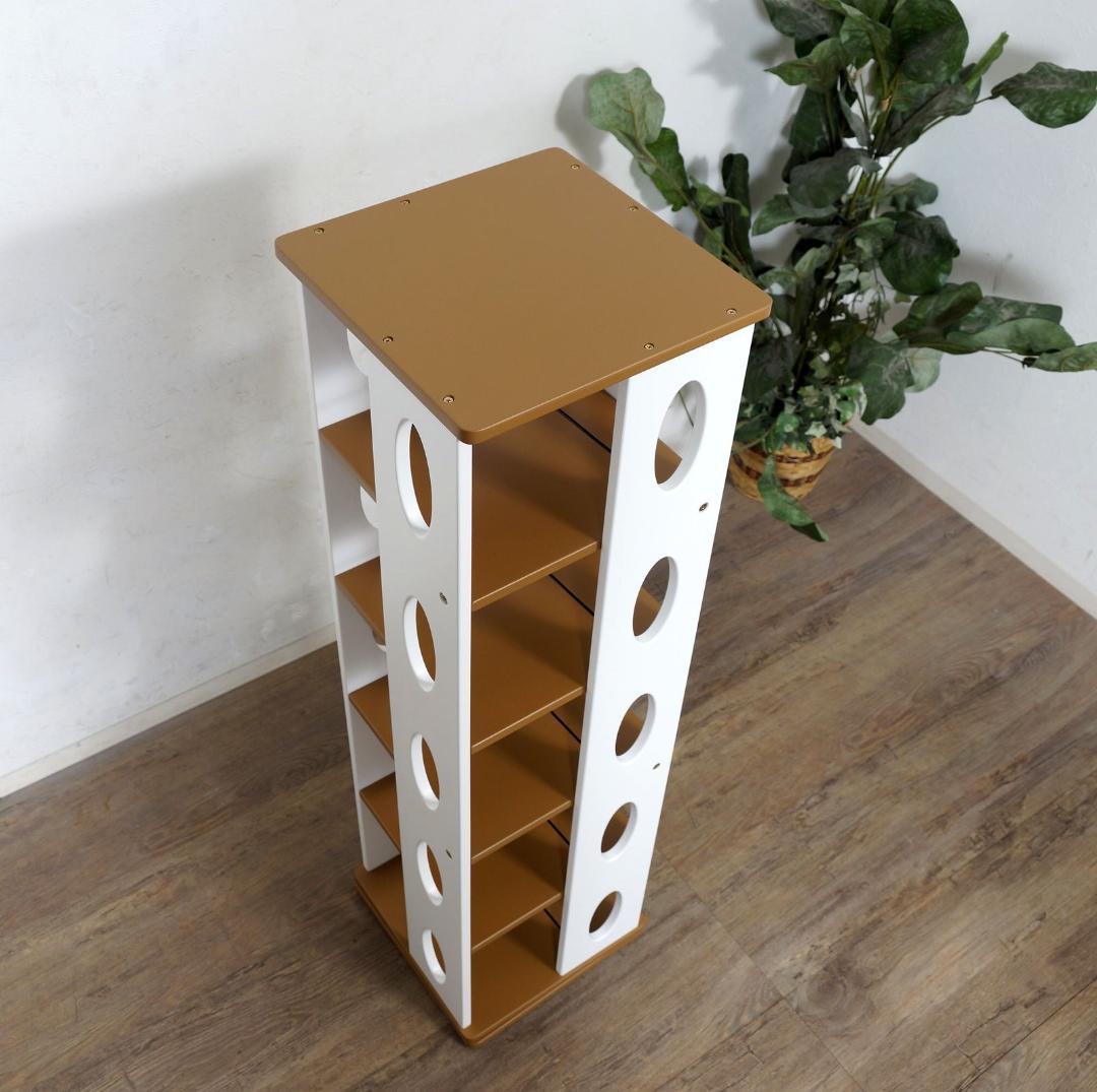 組み立て不要　完成品!　　回転式　本棚　ブックシェルフ　DVD ラック　5段