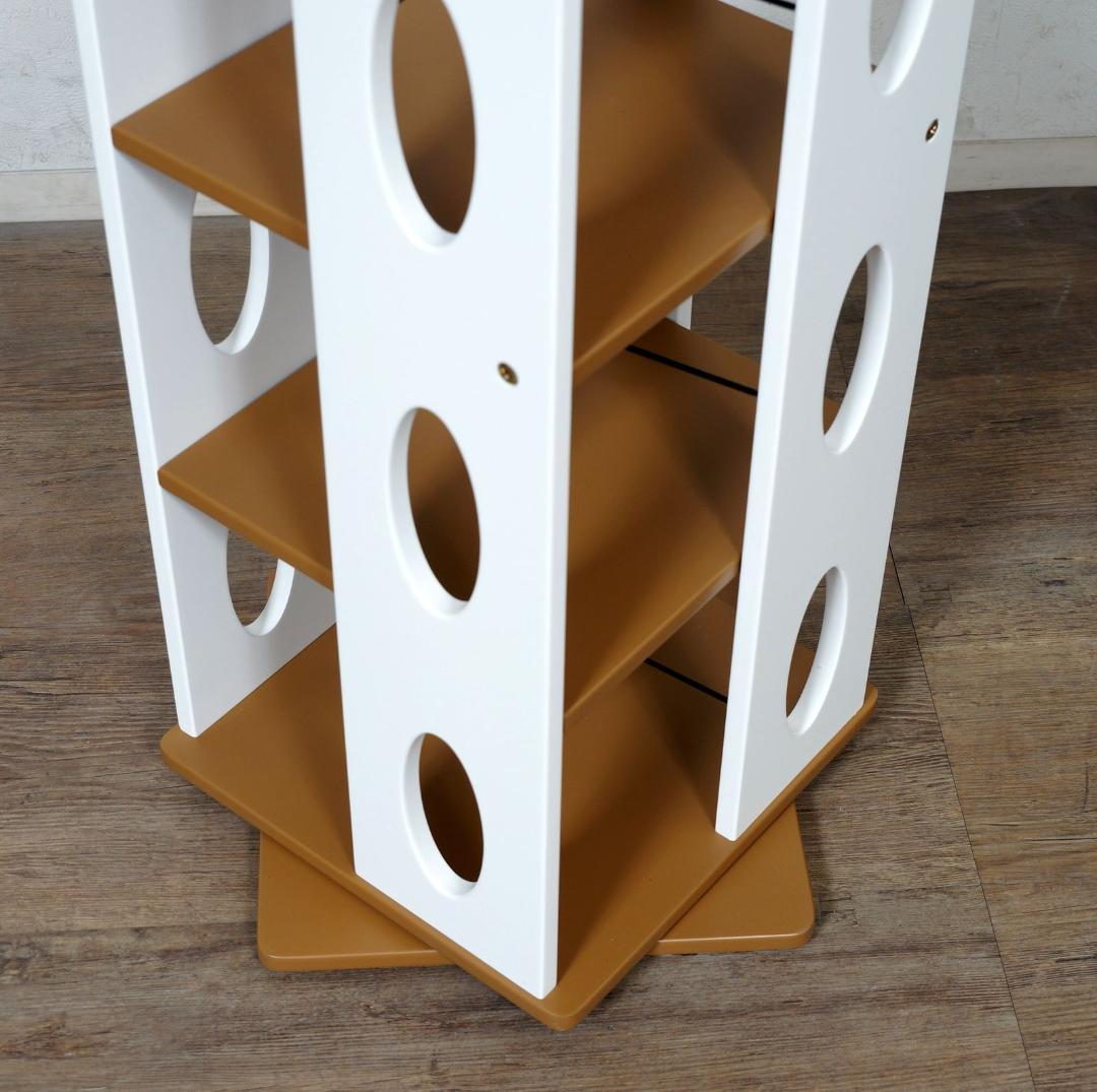 組み立て不要　完成品!　　回転式　本棚　ブックシェルフ　DVD ラック　5段