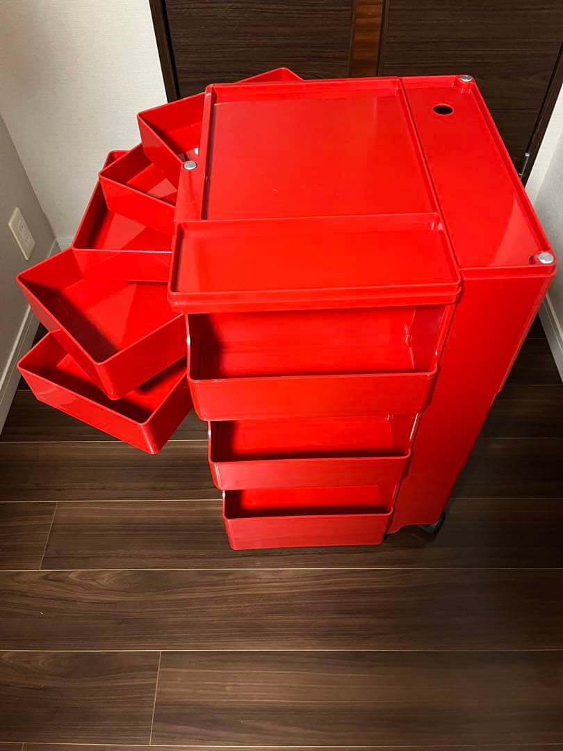 ビーライン　ボビーワゴン　3段5トレイ　レッド