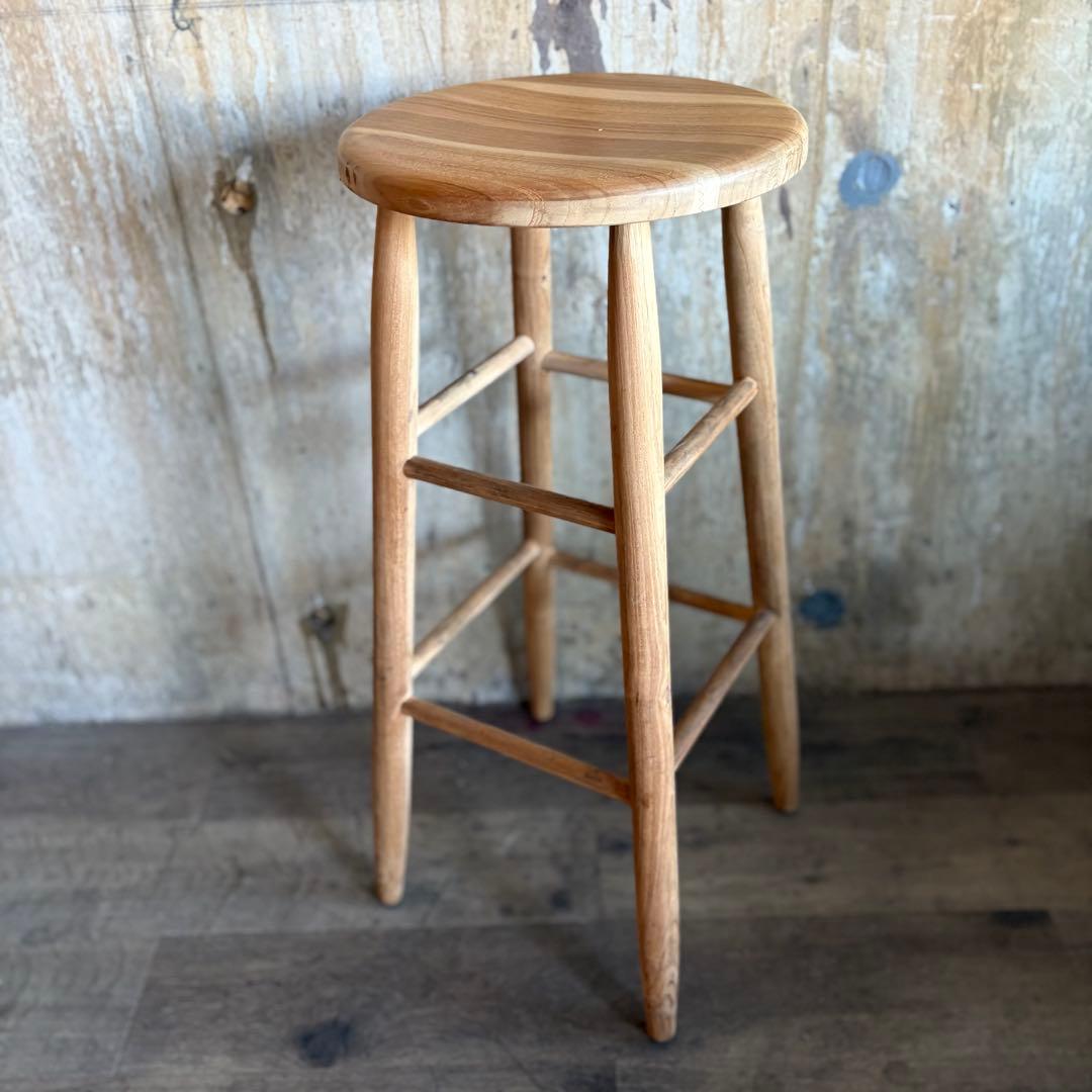 GALLUP ギャラップ　チーク ラウンドトップ スツール　30インチ　③