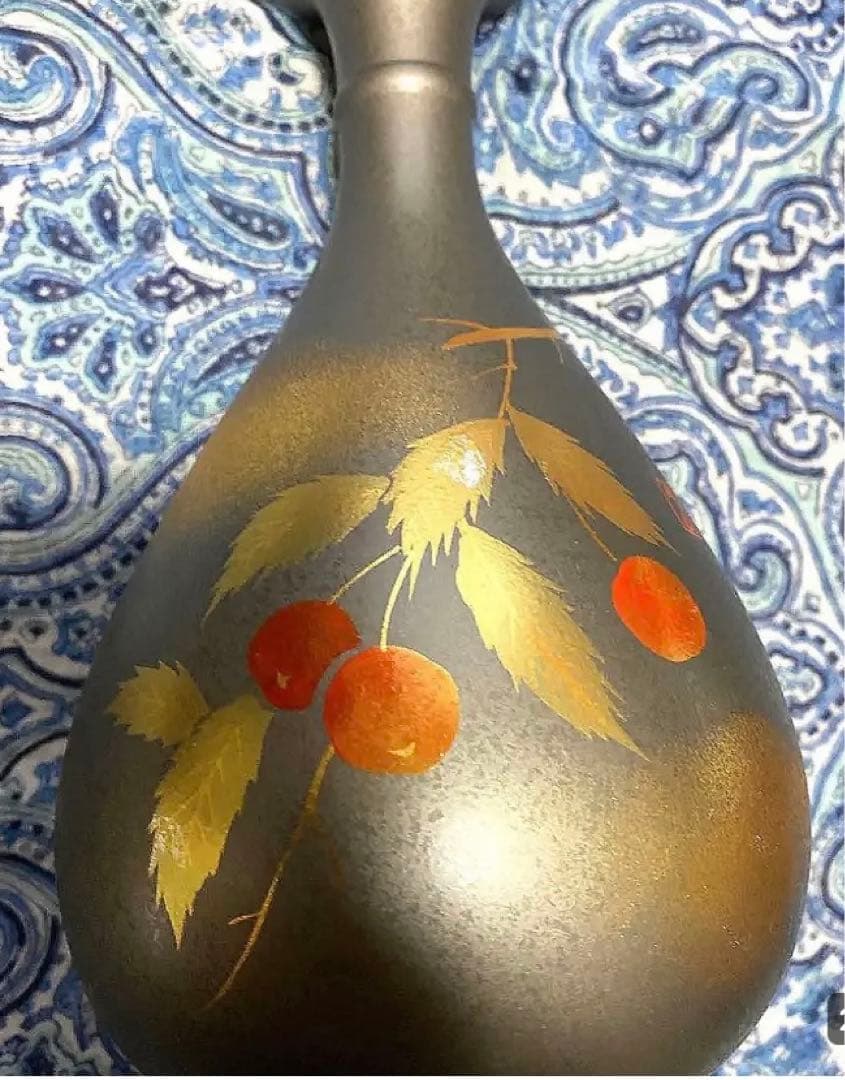 金運爆上げ　風水最高！門外不出品　1点物　縦15cm特殊朱銅製壺花瓶　月山釜