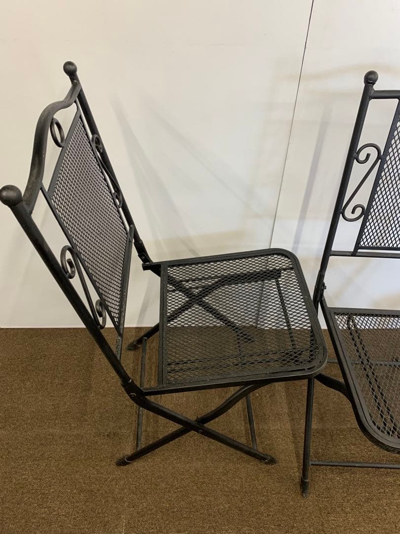 アンティーク　鉄製 オシャレ 折り畳み式 ガーデンチェア アイアン椅子 チェア
