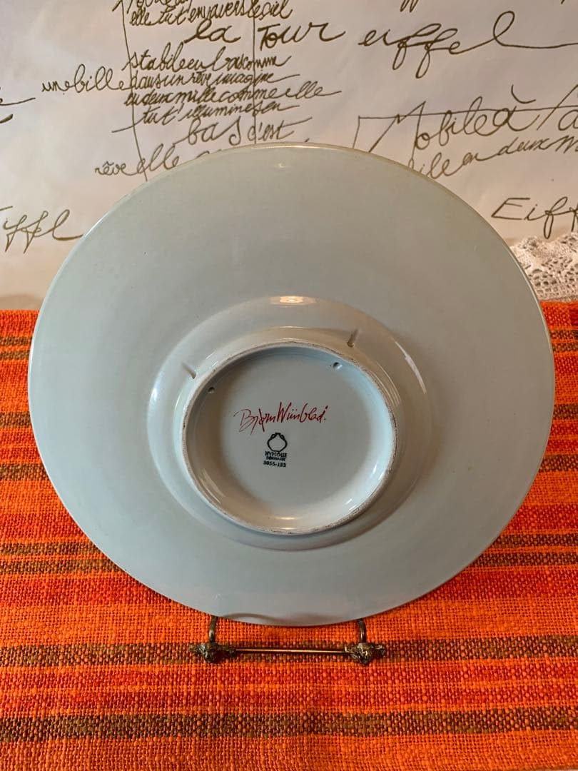 ビヨンヴィンブラッド ビンテージのレアな初期の絵の皿！公園で楽しく